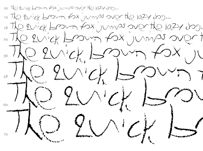 Chicken Scratch font waterfall